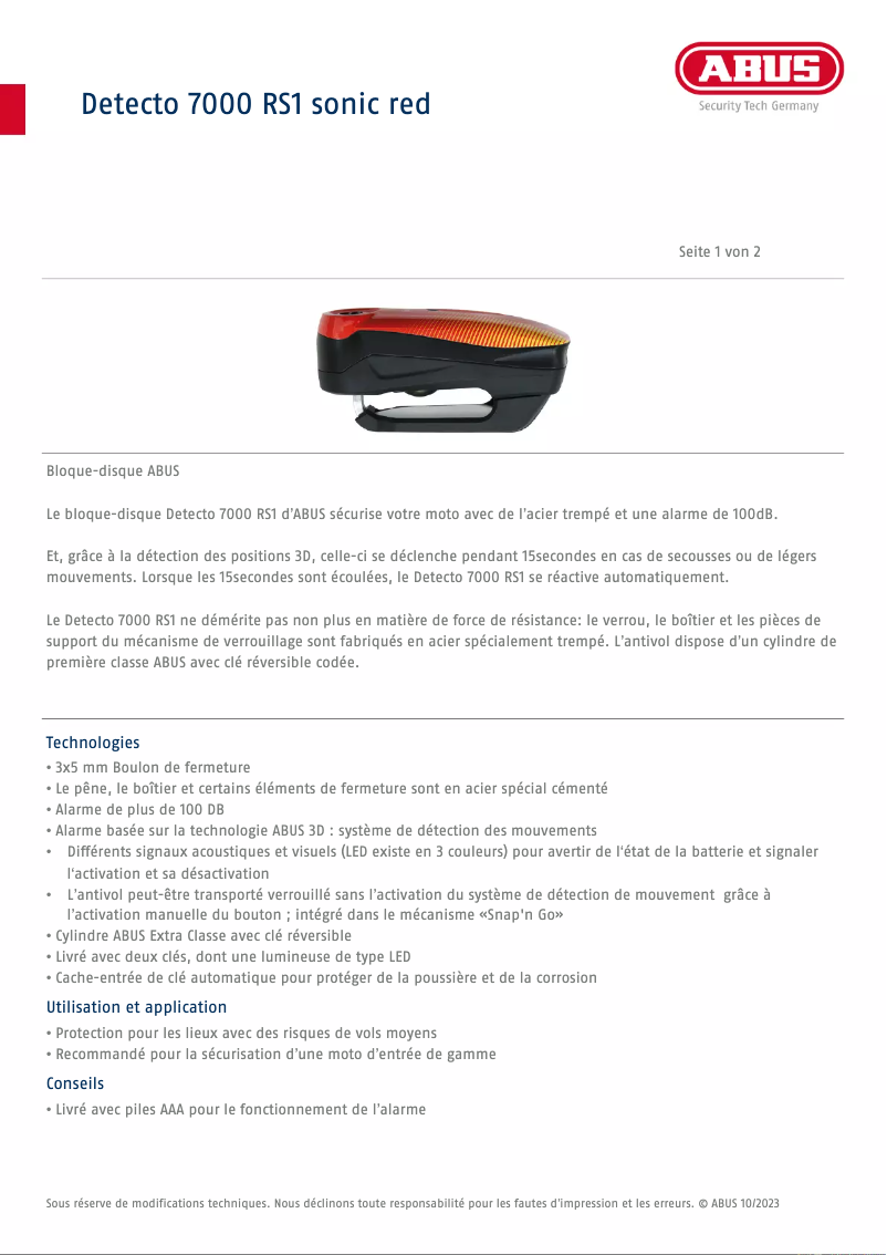 Imagen de la primera página del manual del dispositivo Detecto 7000 RS1