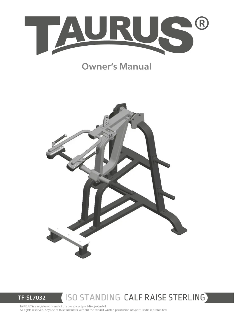 Imagen de la primera página del manual del dispositivo Iso Standing Calf Raise Sterling
