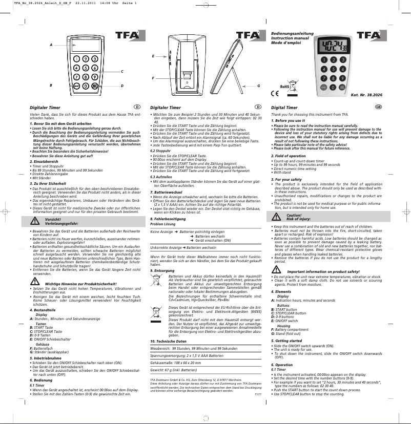 Página 1 del manual Manual de usuario TFA 38.2026