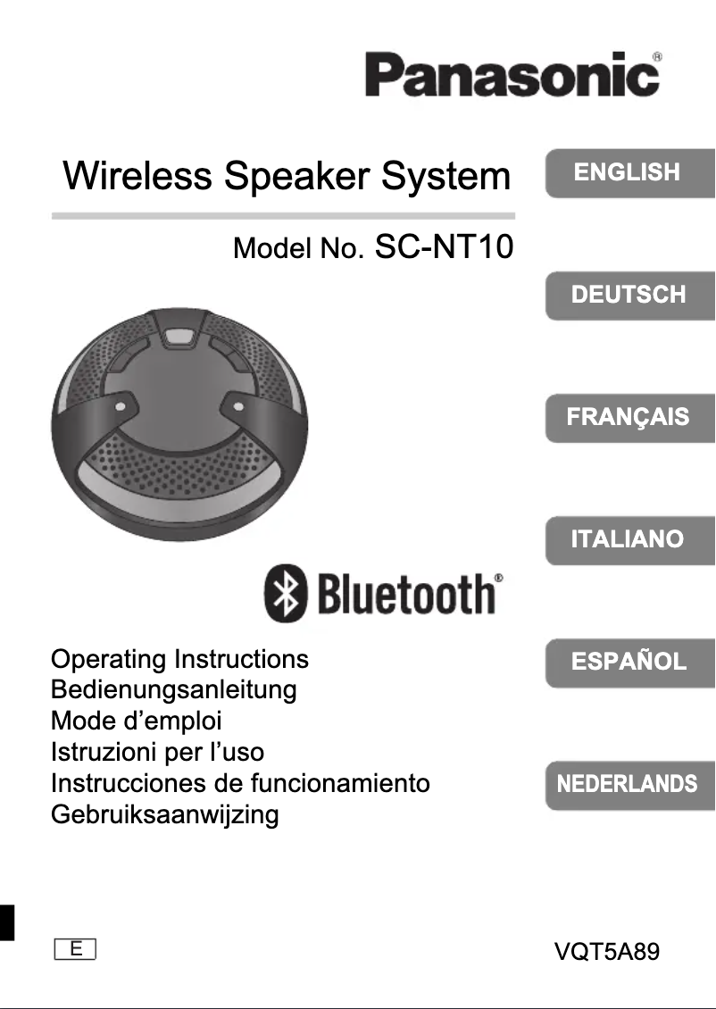 Página 1 del manual Manual de usuario Panasonic SC-NT10