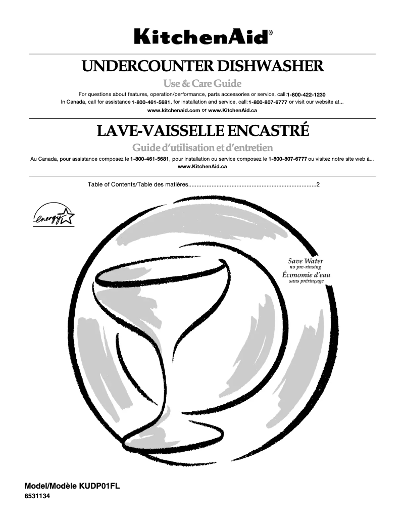 Página nº 1 - Manual de usuario KitchenAid KUDP01FLBT5