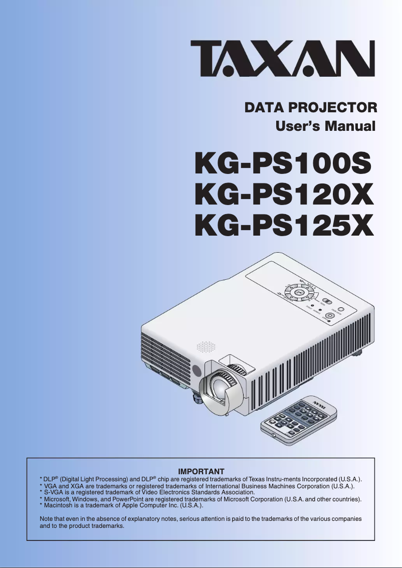 Imagen de la primera página del manual del dispositivo KG-PS100S
