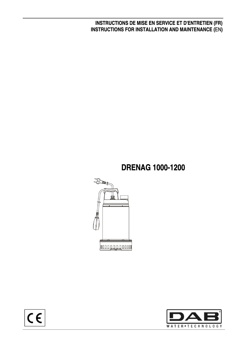 Página 1 del manual Manual de usuario DAB DRENAG 1000-1200