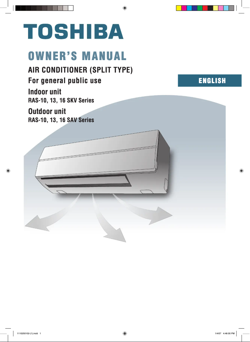 Página 1 del manual Manual de usuario Toshiba RAS-16SKV