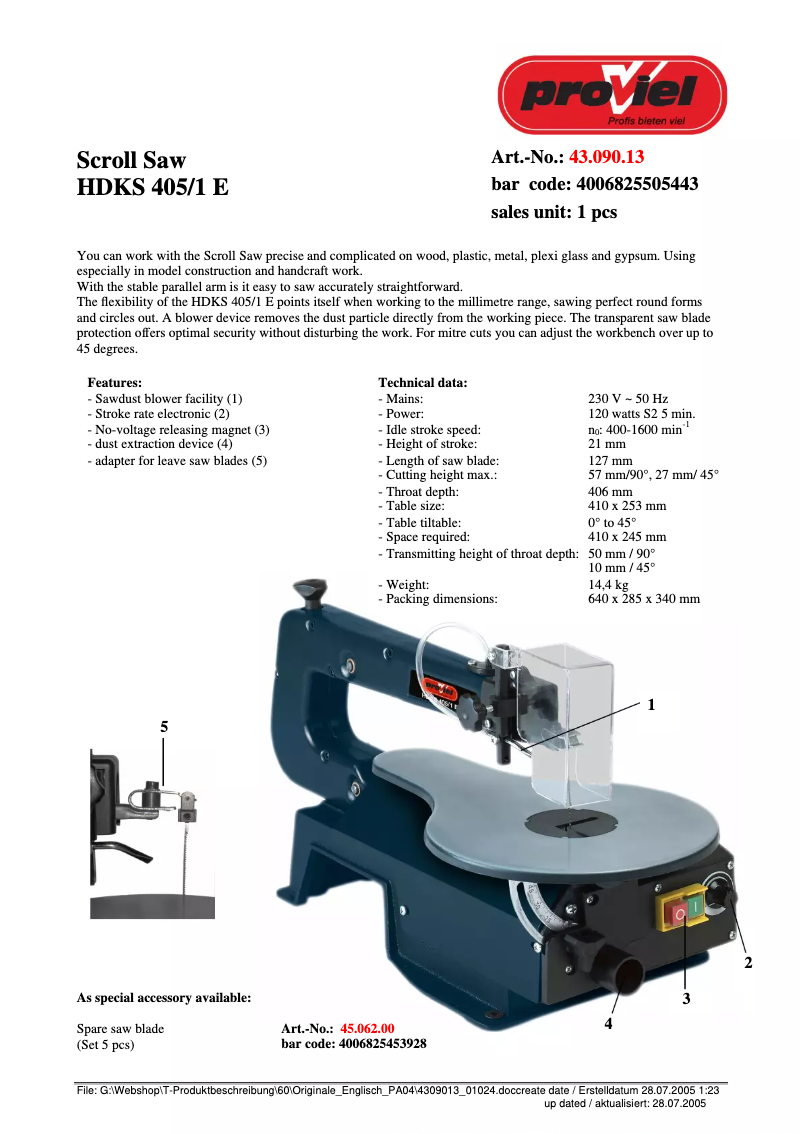 Página 1 del manual Manual de usuario Proviel HDKS 405/1 E