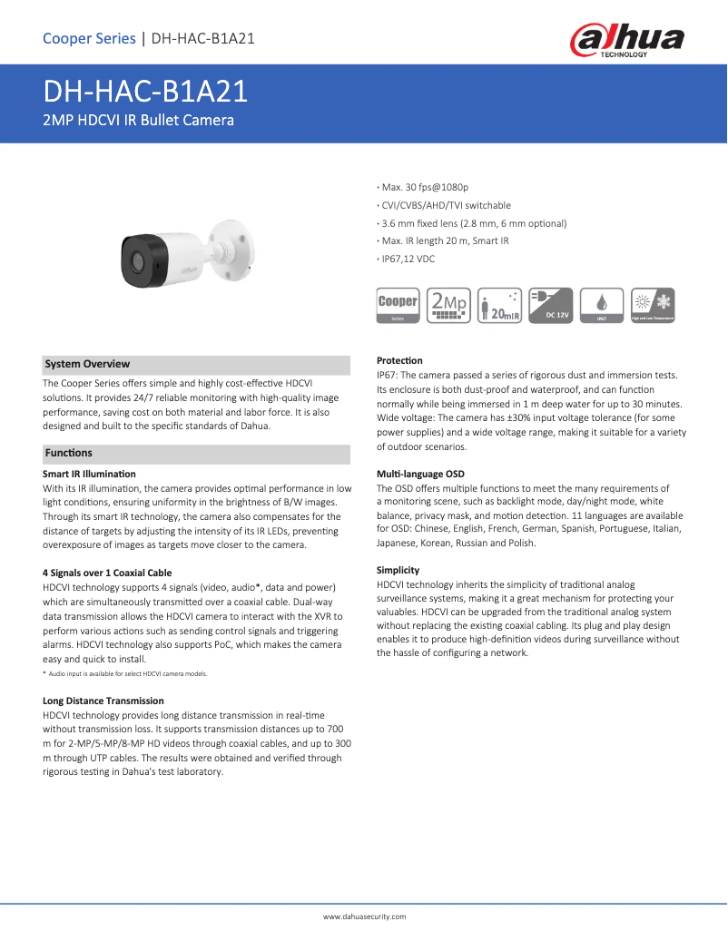 Imagen de la primera página del manual del dispositivo HAC-B1A21