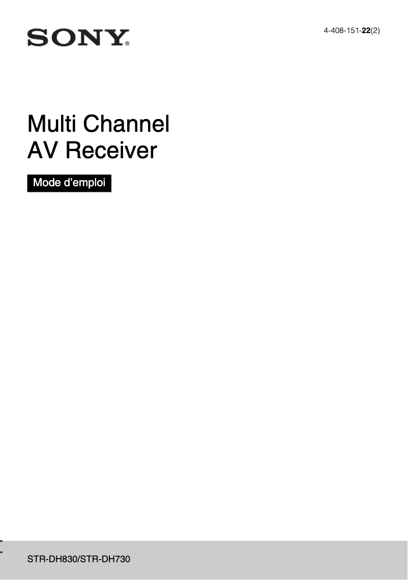 Página 1 del manual Manual de usuario Sony STR-DH730