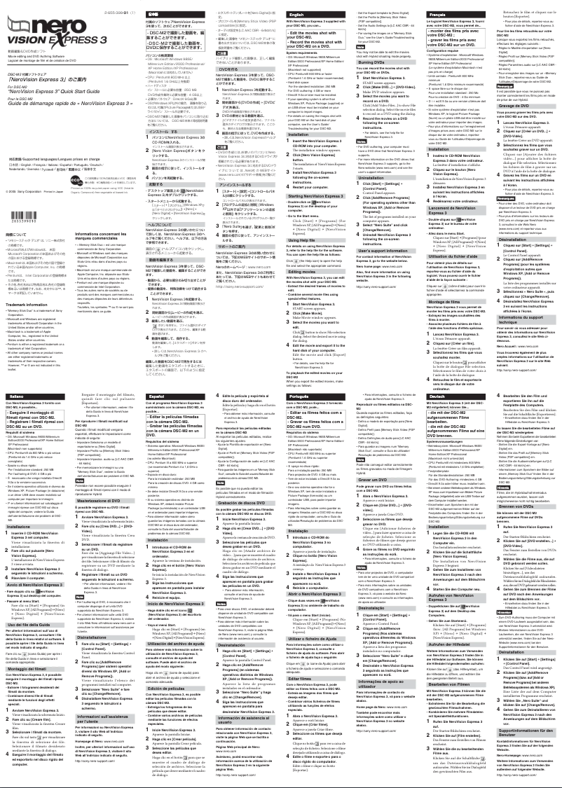 Imagen de la primera página del manual del dispositivo Cybershot DSC-M2