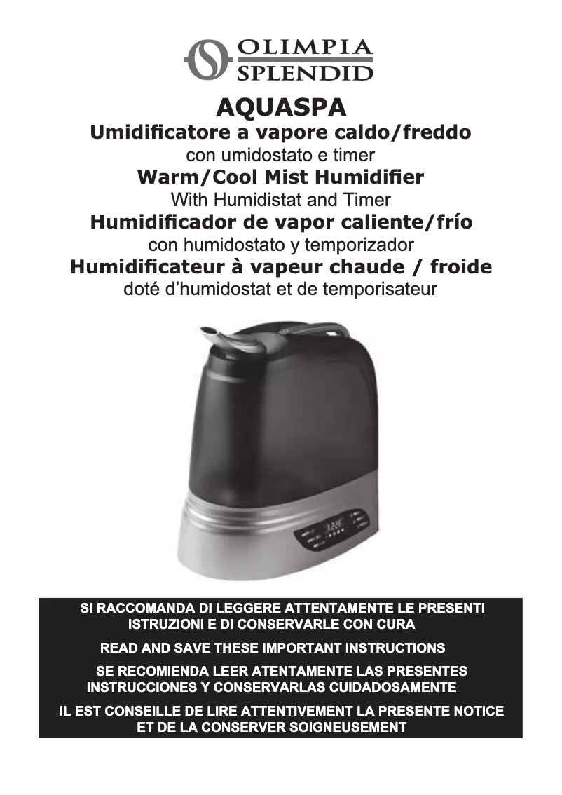 Imagen de la primera página del manual del dispositivo Aquaspa