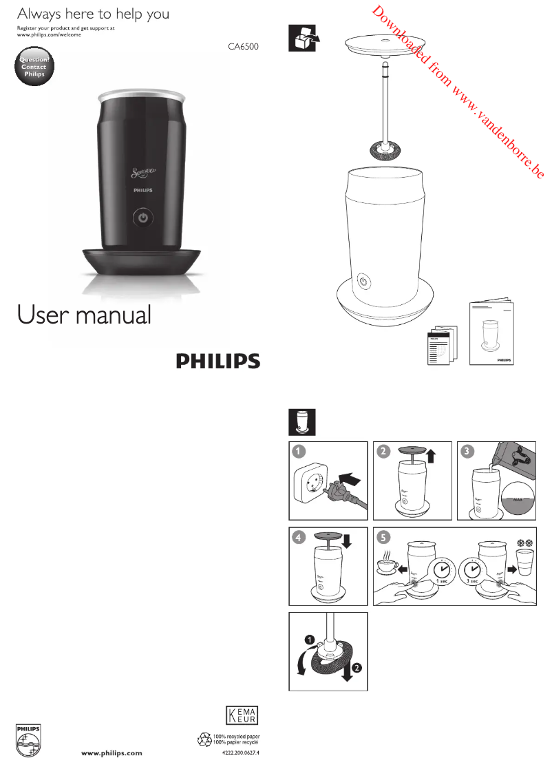 Página 1 del manual Manual de usuario Philips Senseo Milk Twister CA6500