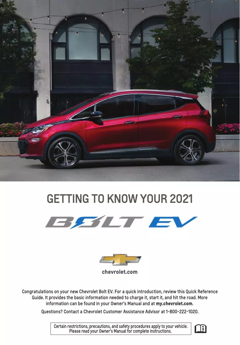 Imagen de la primera página del manual del dispositivo Bolt EV (2021)