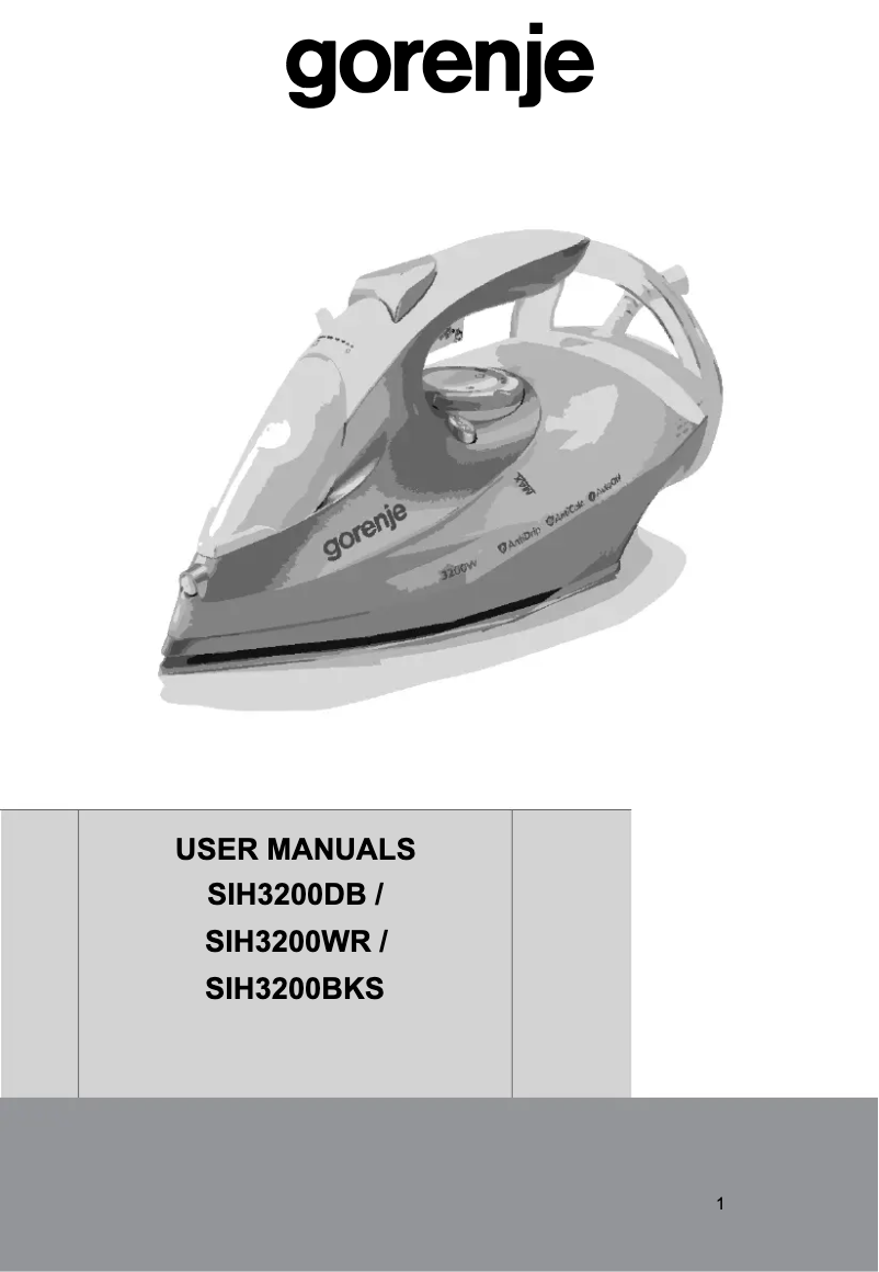 Imagen de la primera página del manual del dispositivo SIH3200BKS