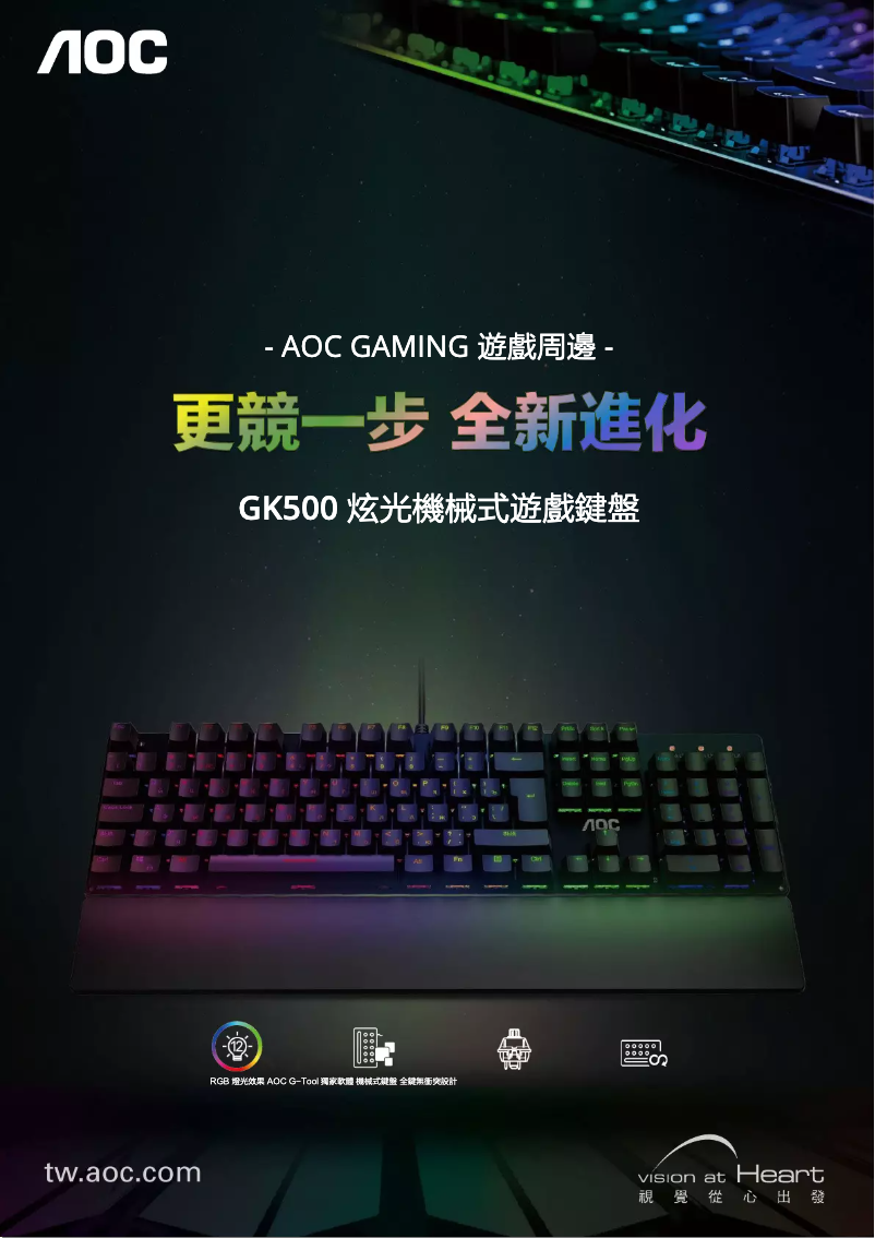 Página 1 del manual Catálogo AOC GK500