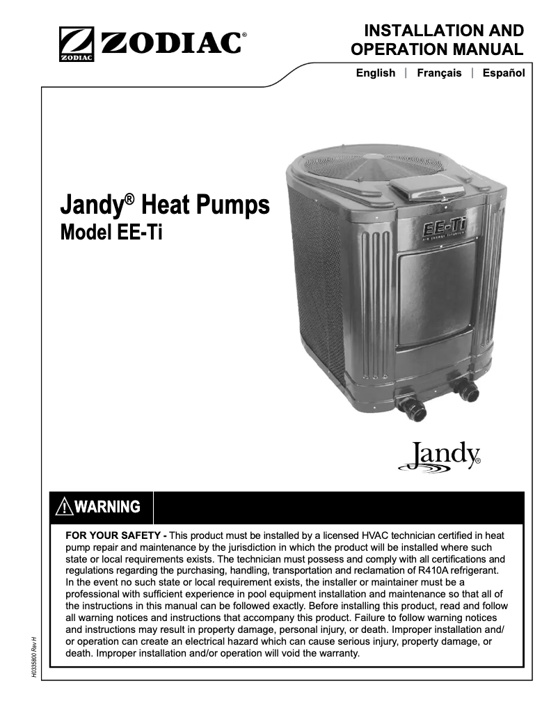 Página 1 del manual Manual de usuario JANDY EE-Ti