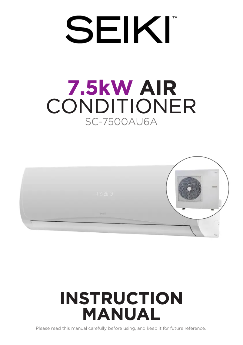 Imagen de la primera página del manual del dispositivo SC-7500AU6A