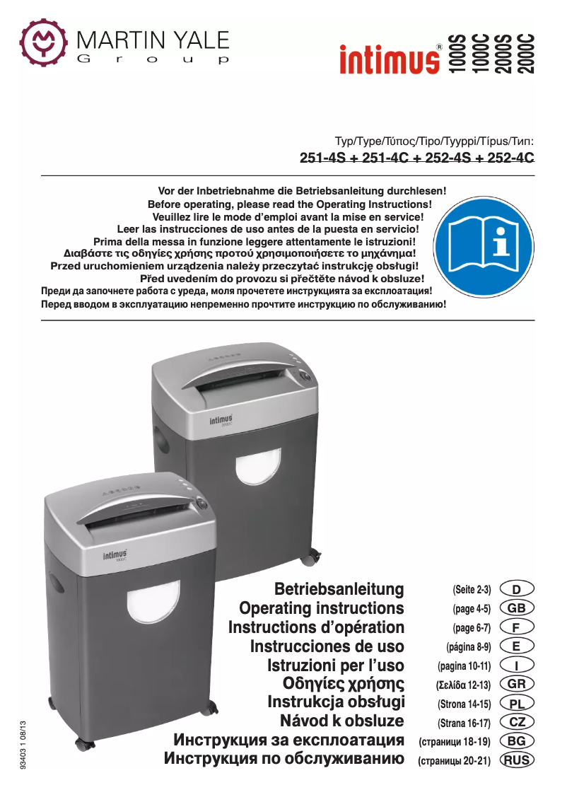 Imagen de la primera página del manual del dispositivo 2000 S