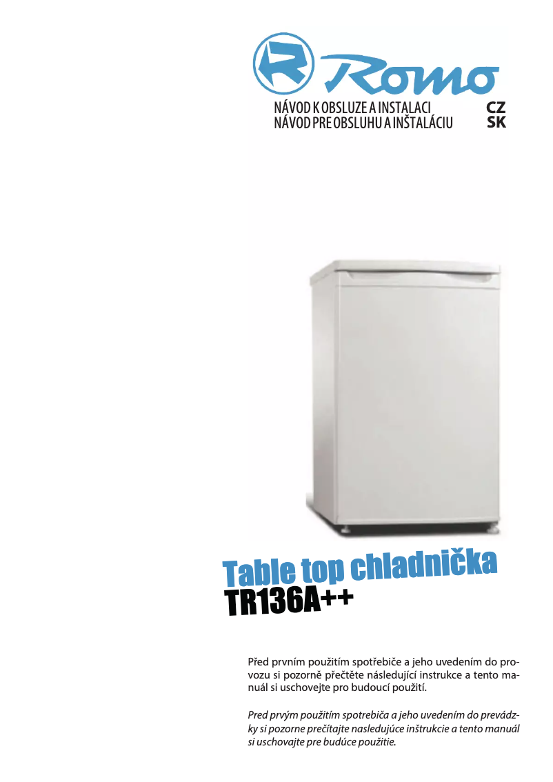 Página nº 1 - Manual de usuario Romo TR136A++