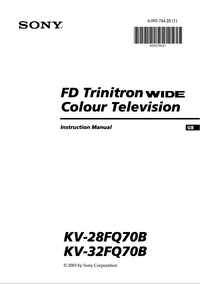 Imagen de la primera página del manual del dispositivo KV-32FQ70B