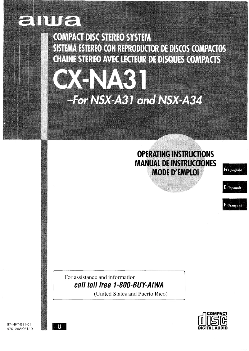 Imagen de la primera página del manual del dispositivo NSX-A31