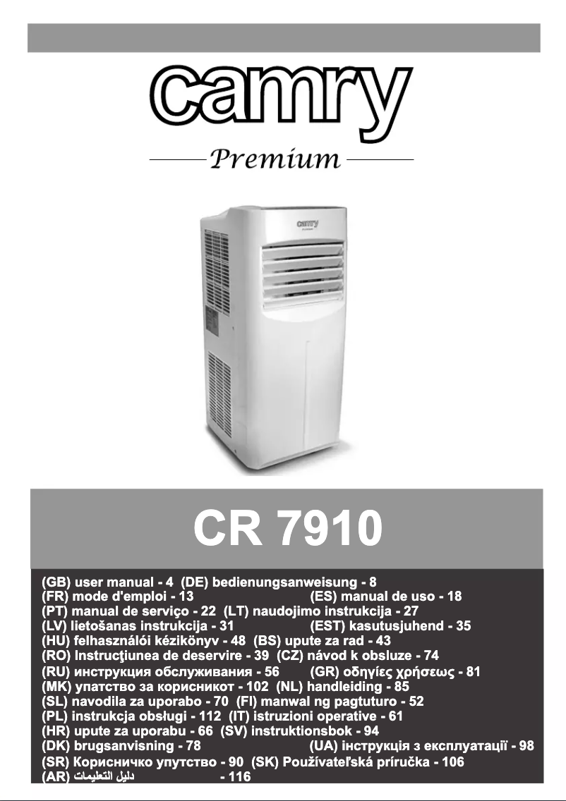 Página 1 del manual Manual de usuario Camry CR 7910