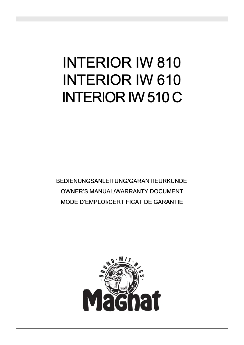 Página 1 del manual Manual de instrucciones Magnat Interior IW 610