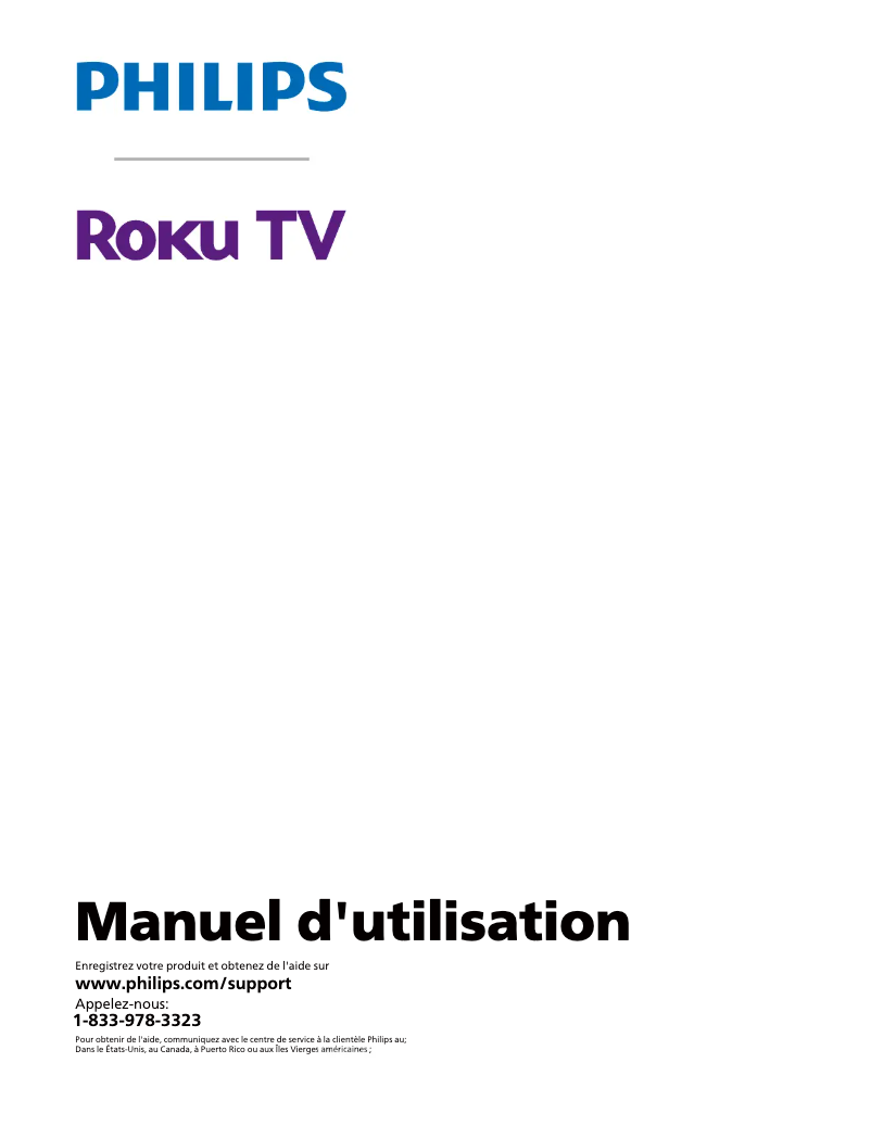 Imagen de la primera página del manual del dispositivo Roku 40PFL6543