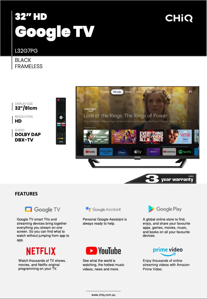 Imagen de la primera página del manual del dispositivo L32G7PG