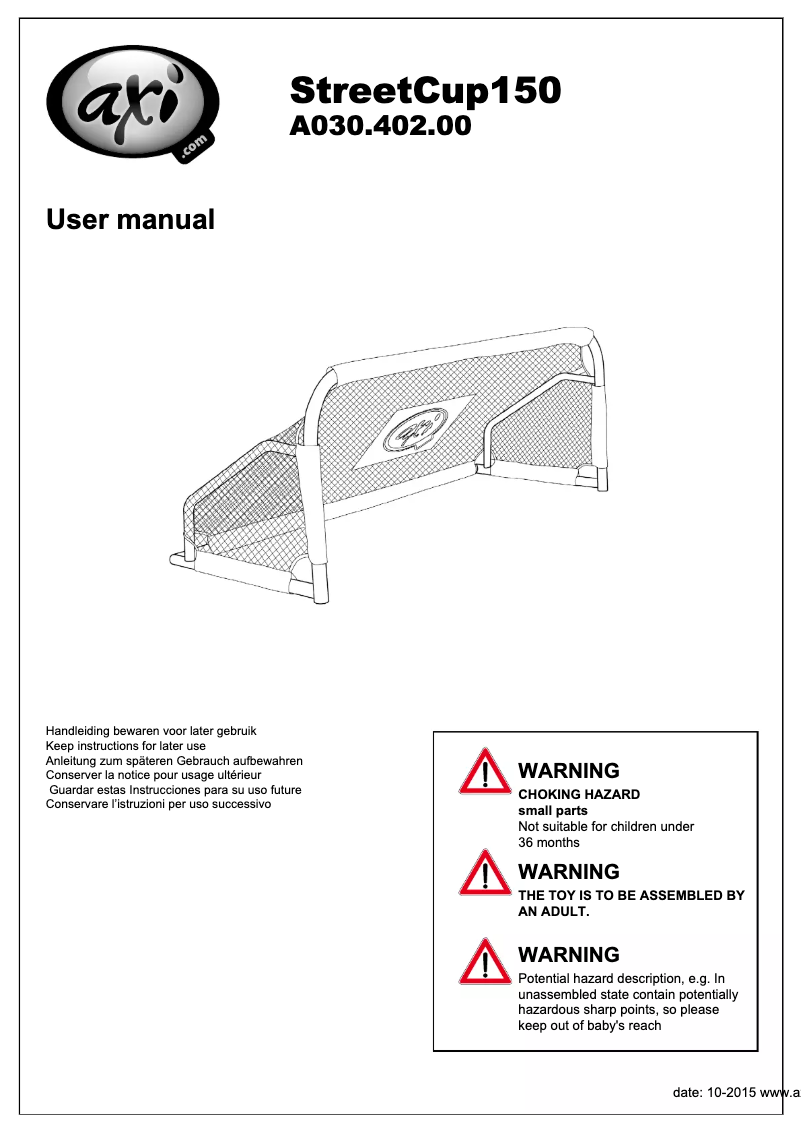 Imagen de la primera página del manual del dispositivo StreetCup150