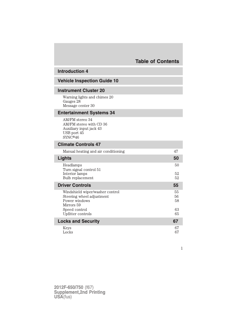 Imagen de la primera página del manual del dispositivo F-650 (2012)