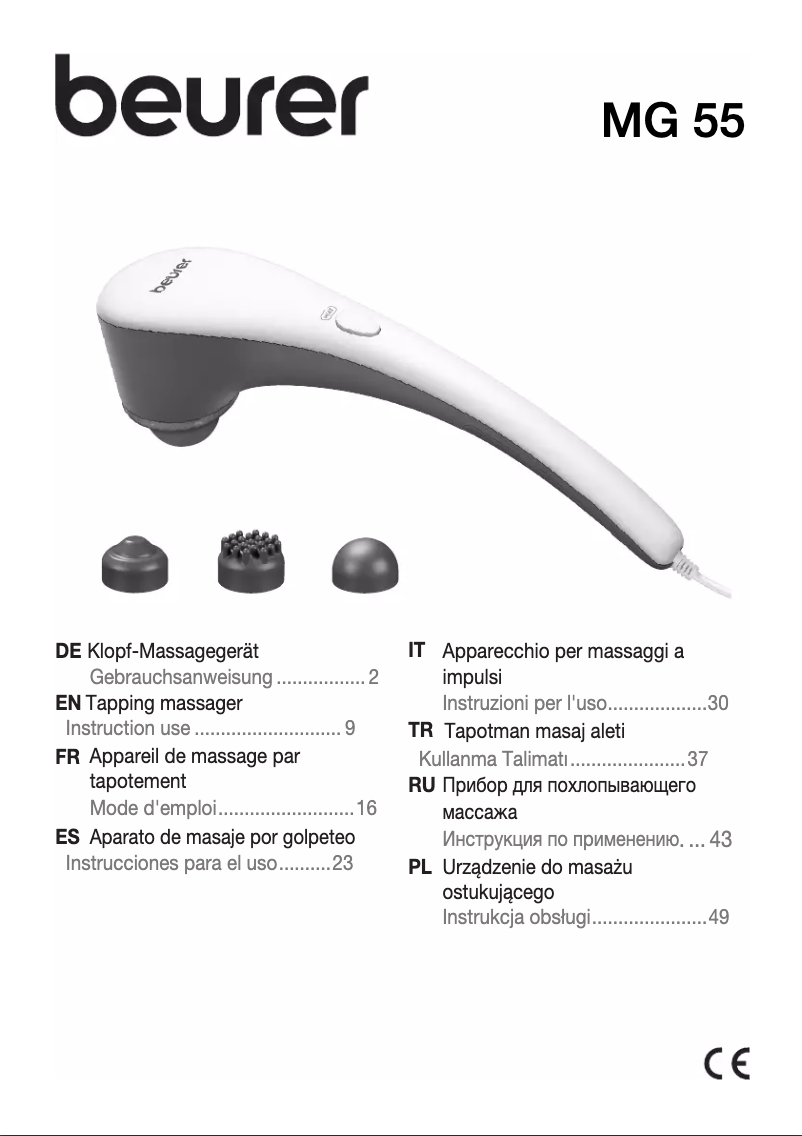 Imagen de la primera página del manual del dispositivo MG 55