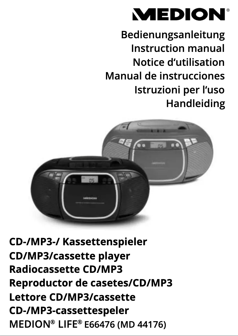 Imagen de la primera página del manual del dispositivo LIFE E66476 (MD 44176)
