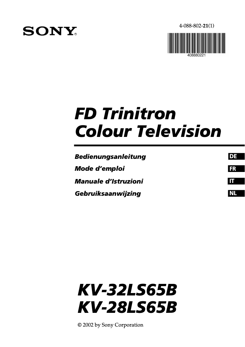 Imagen de la primera página del manual del dispositivo KV-28LS65B