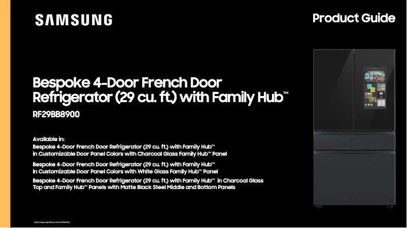 Imagen de la primera página del manual del dispositivo RF29BB8900AW