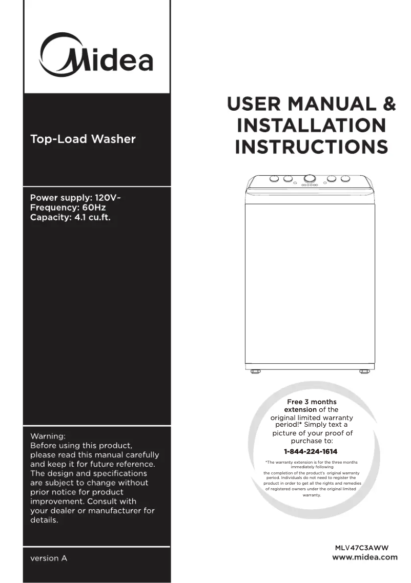 Página 1 del manual Manual de usuario Midea MLV47C3AWW