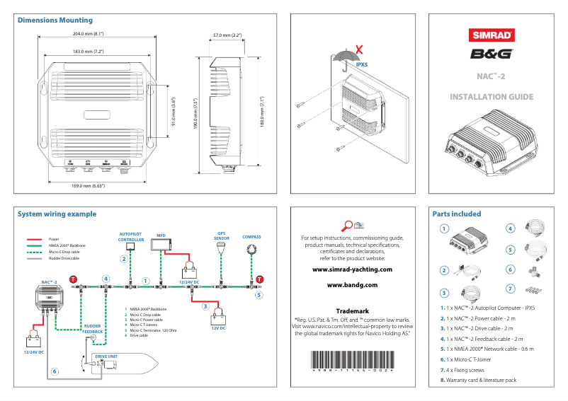 Imagen de la primera página del manual del dispositivo NAC-2