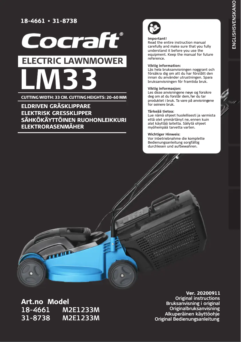 Imagen de la primera página del manual del dispositivo LM33