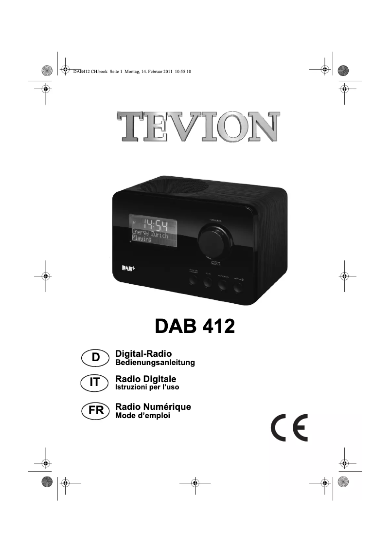 Imagen de la primera página del manual del dispositivo DAB 412