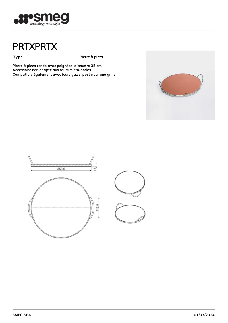 Página nº 1 - Ficha técnica Smeg PRTX