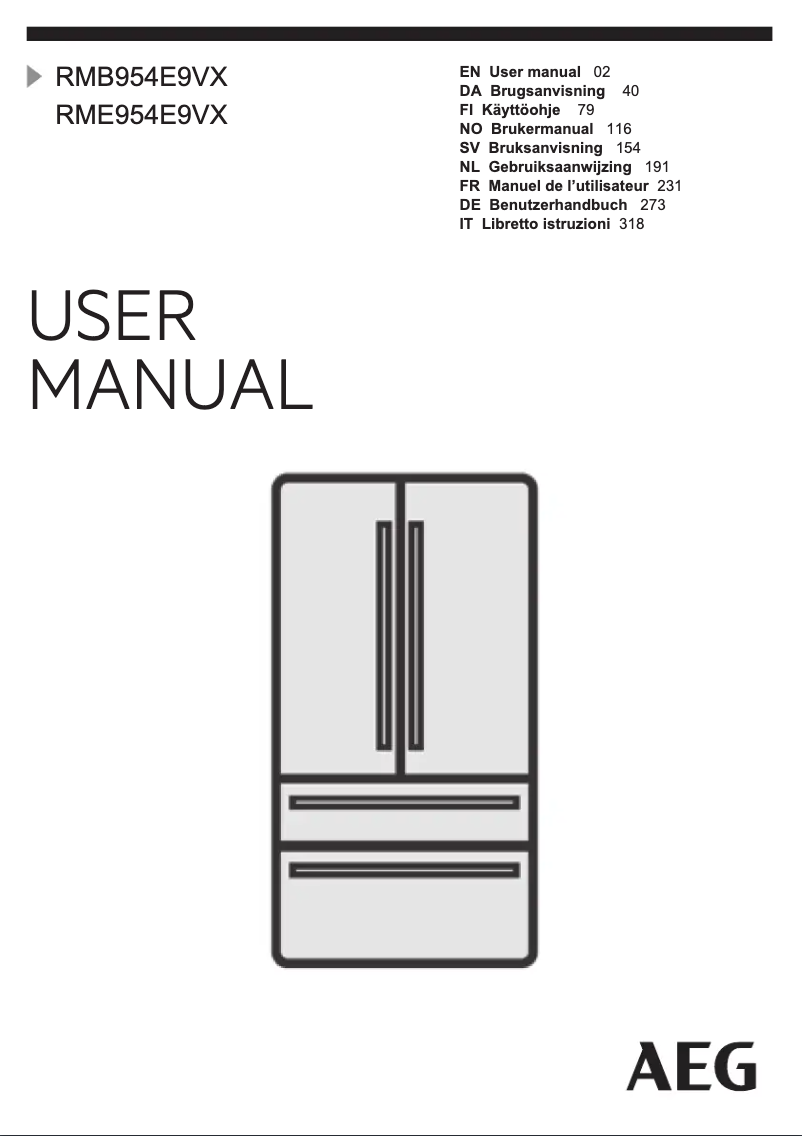 Imagen de la primera página del manual del dispositivo RMB954E9VX