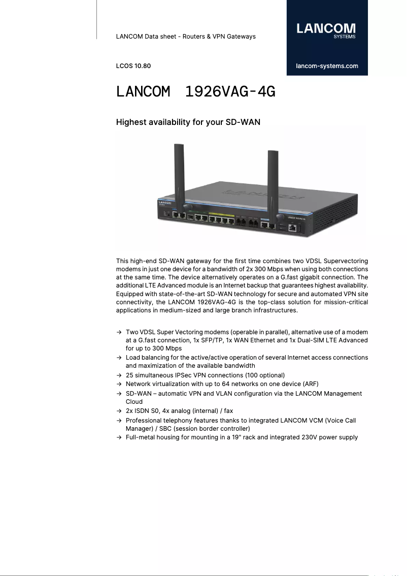 Imagen de la primera página del manual del dispositivo 1926VAG-4G