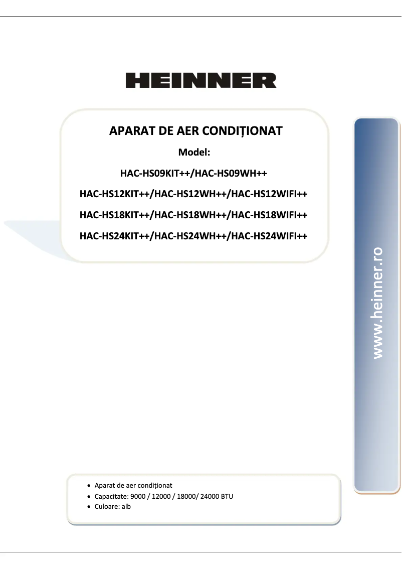 Imagen de la primera página del manual del dispositivo HAC-HS24KIT++