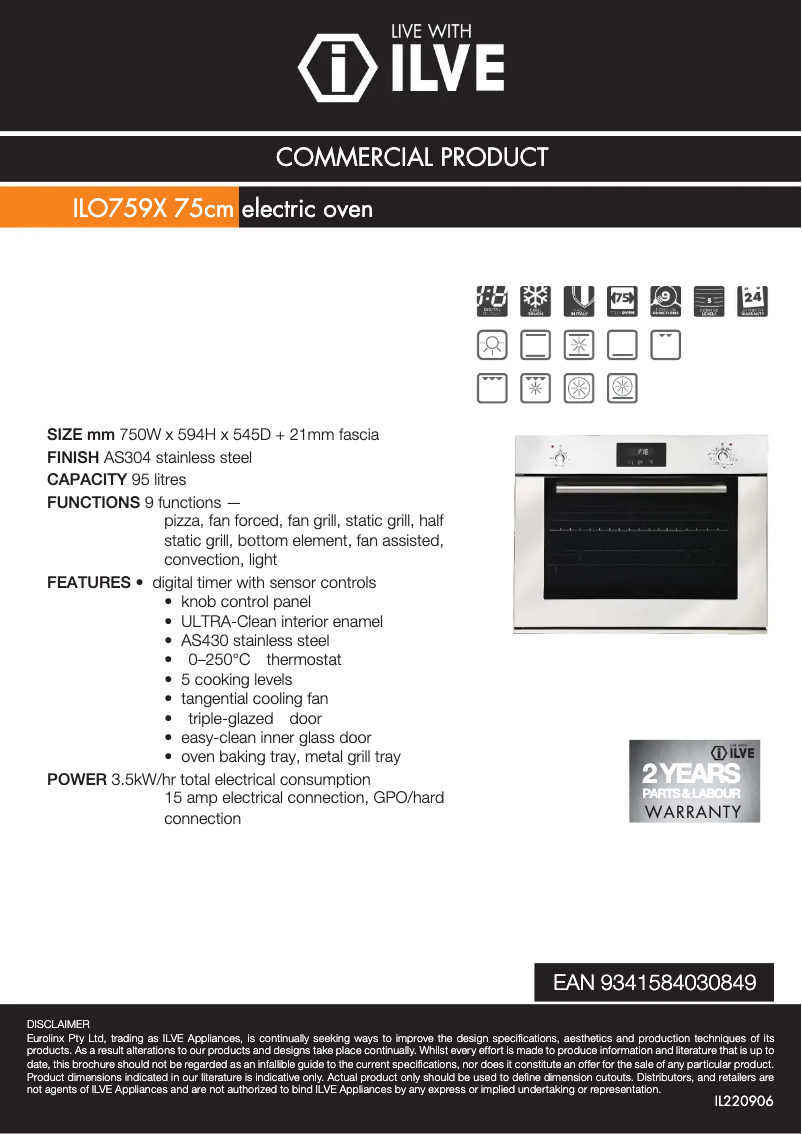 Imagen de la primera página del manual del dispositivo ILO759X