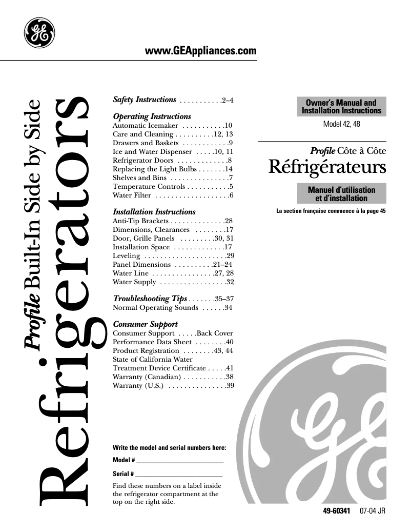 Imagen de la primera página del manual del dispositivo PSB42LSRBV