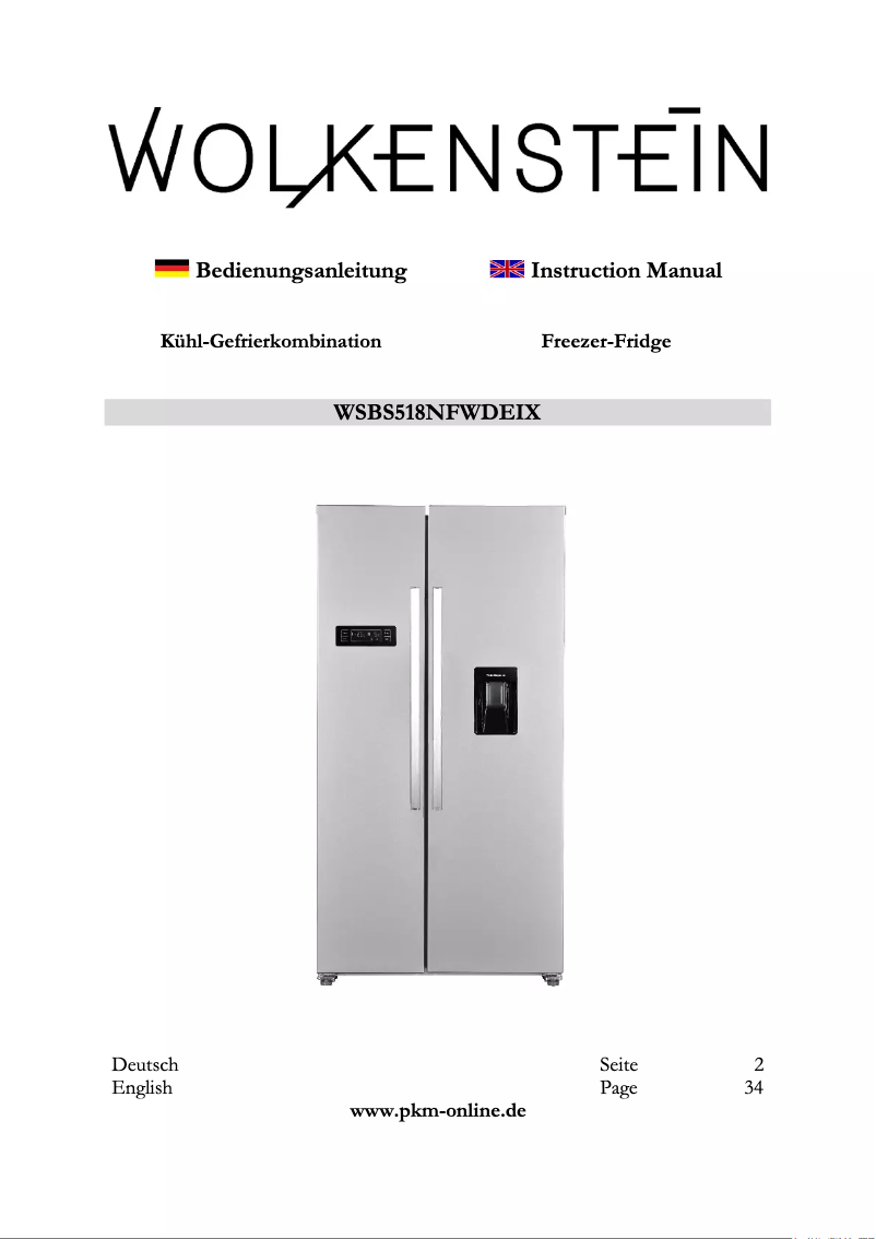 Imagen de la primera página del manual del dispositivo WSBS518NFWDEIX