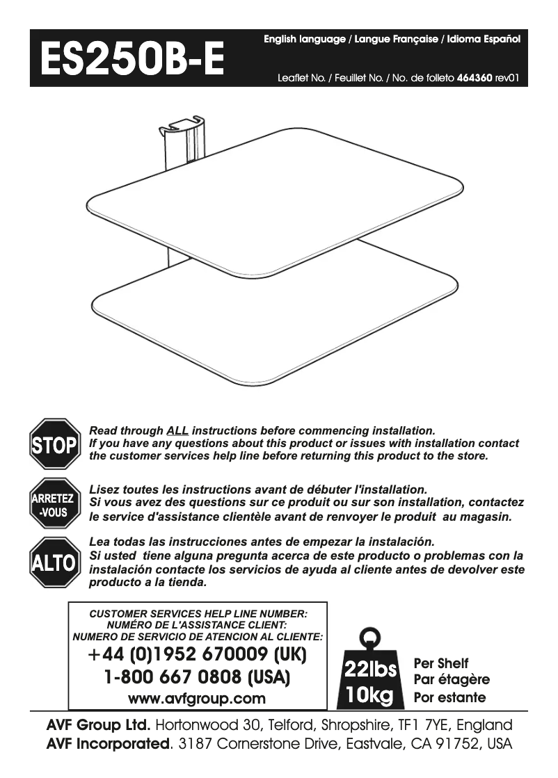 Imagen de la primera página del manual del dispositivo ES250B-E
