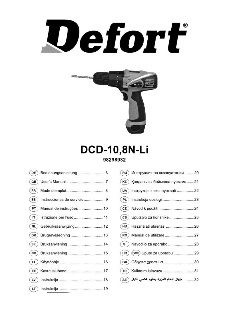 Página nº 1 - Manual de usuario Defort DCD-10