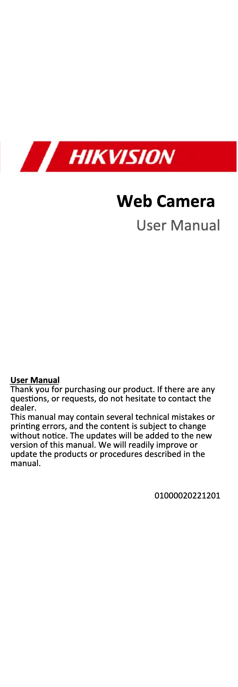 Página 1 del manual Manual de usuario Hikvision DS-UA12