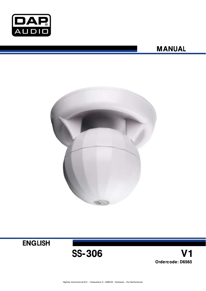 Imagen de la primera página del manual del dispositivo SS-306