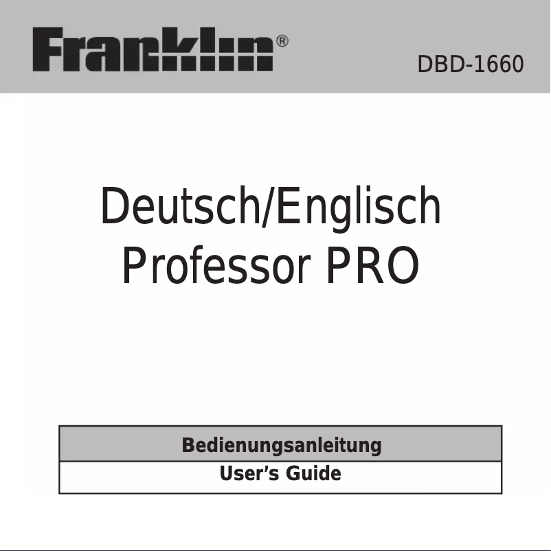 Imagen de la primera página del manual del dispositivo DBD-1660