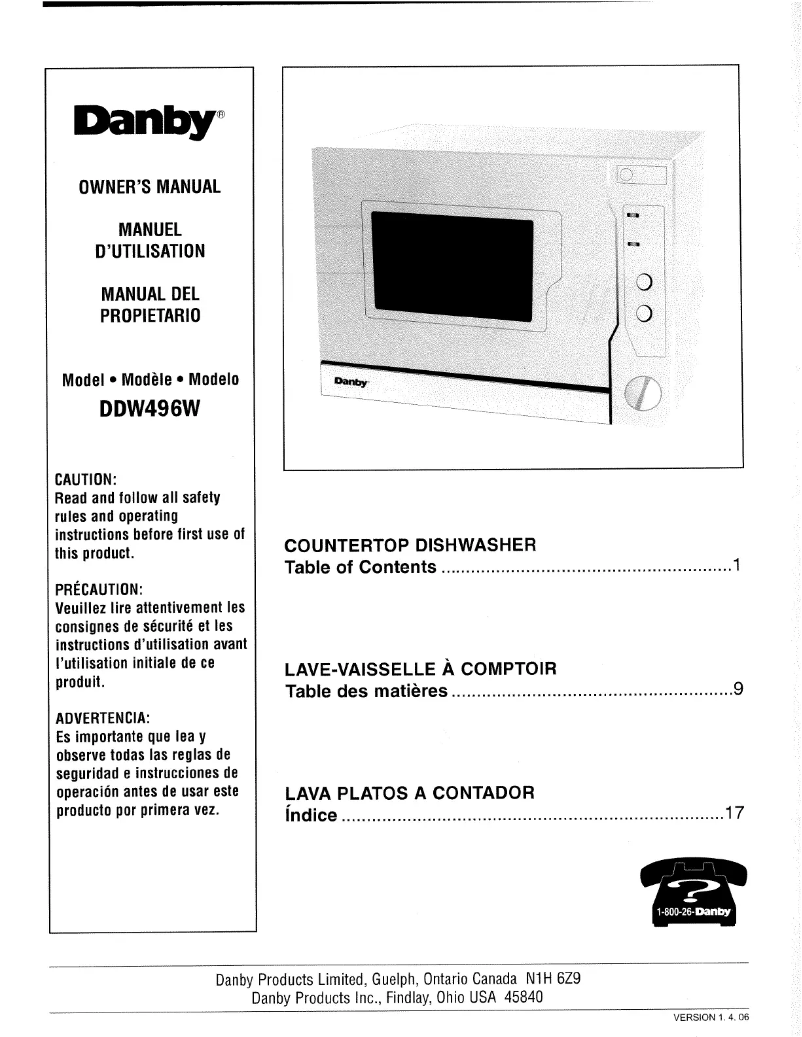 Imagen de la primera página del manual del dispositivo DDW496W